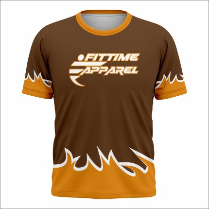 Men's "Flame Accent" Brown and Orange Baseball Uniform Set