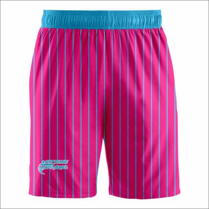 Men's Pink & Light Blue Pinstripe Athletic Shorts