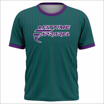 Men's Teal & Purple Pinstripe Short Sleeve Athletic Jersey