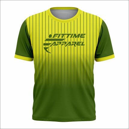 Men's Yellow & Green Gradient Pinstripe Short Sleeve Athletic Jersey