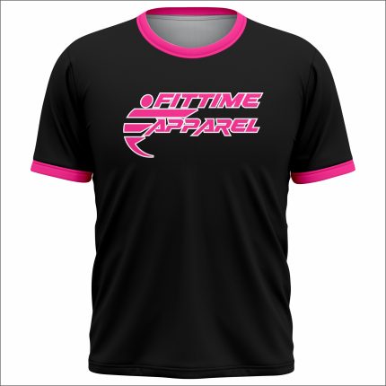 Men's Black & Pink Short Sleeve Baseball Jersey