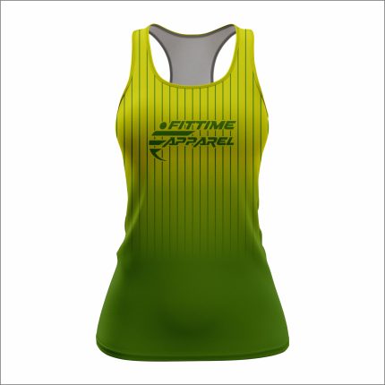 Women's Yellow & Green Gradient Pinstripe Athletic Singlet
