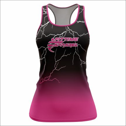 Women's Black & Pink Lightning Gradient Athletic Singlet