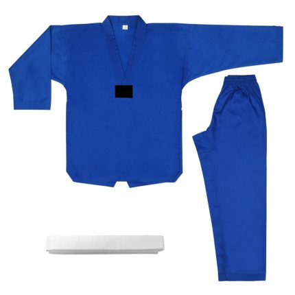 Wholesale Taekwondo Uniform | Blue V-Neck Dobok