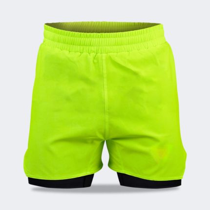 Neon Yellow 2-in-1 MMA Shorts