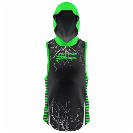 Men's "Electric Lightning" 7v7 Flag Football Uniform and Accessory Kit - Black and Neon Green
